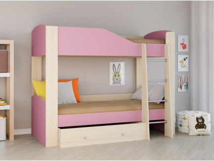 Двухъярусная кровать для девочки Астра-2, спальные места 190х80 см